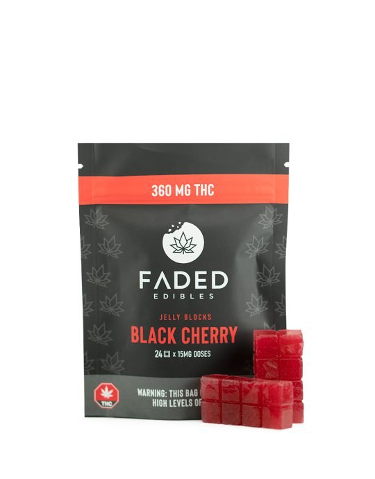 Faded Cannabis Co. Black Cherry Jelly Blocks 360MG THC